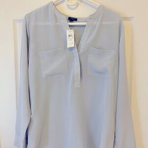 Woman’s silk baby blue blouse New!